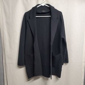 Quince Black Open Front Sweater Blazer